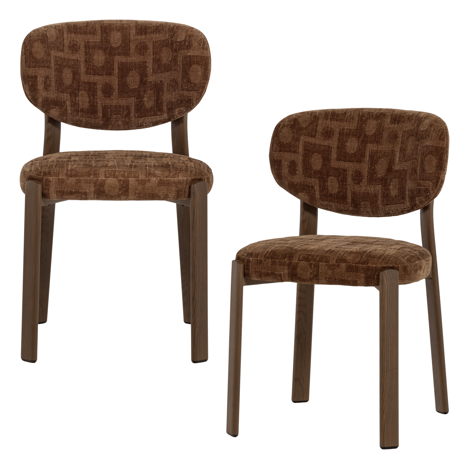 FOON ESSZIMMERSTUHL 3D-STRUKTURSTOFF BRAUN - 2ER SET [fsc]