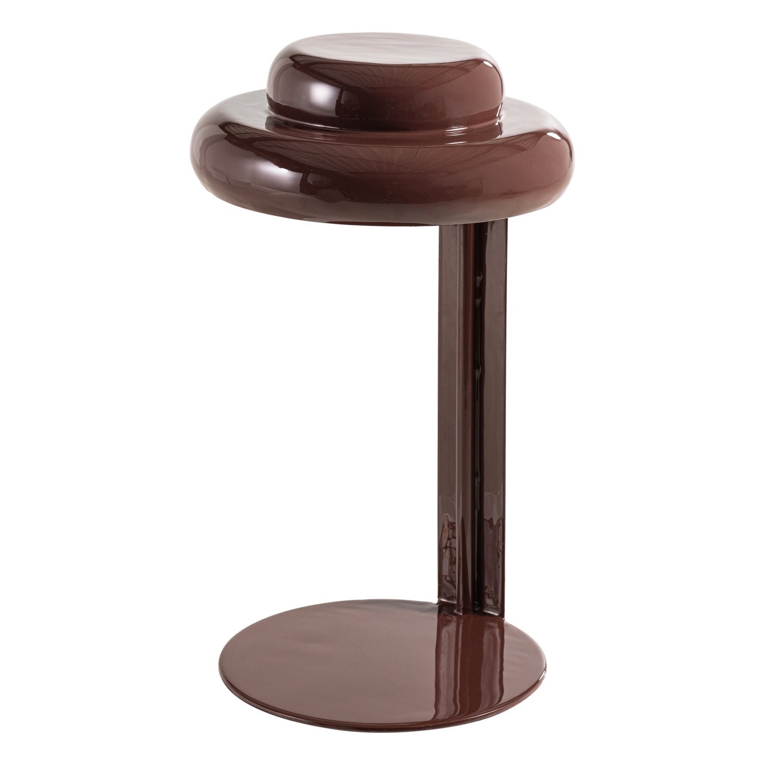 RASSY TISCHLAMPE METALL HOCHGLANZ BORDEAUXROT