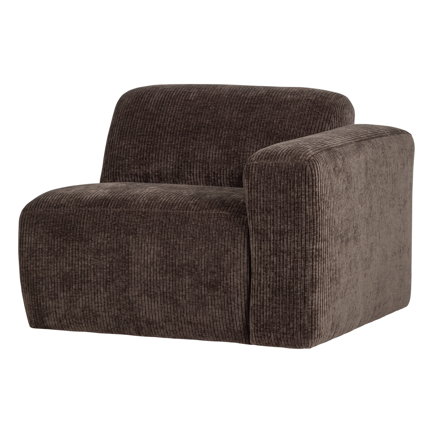 MOJO BASE 1-SITZER ELEMENT ARM RECHTS GERIPPTER BRAUN [fsc]