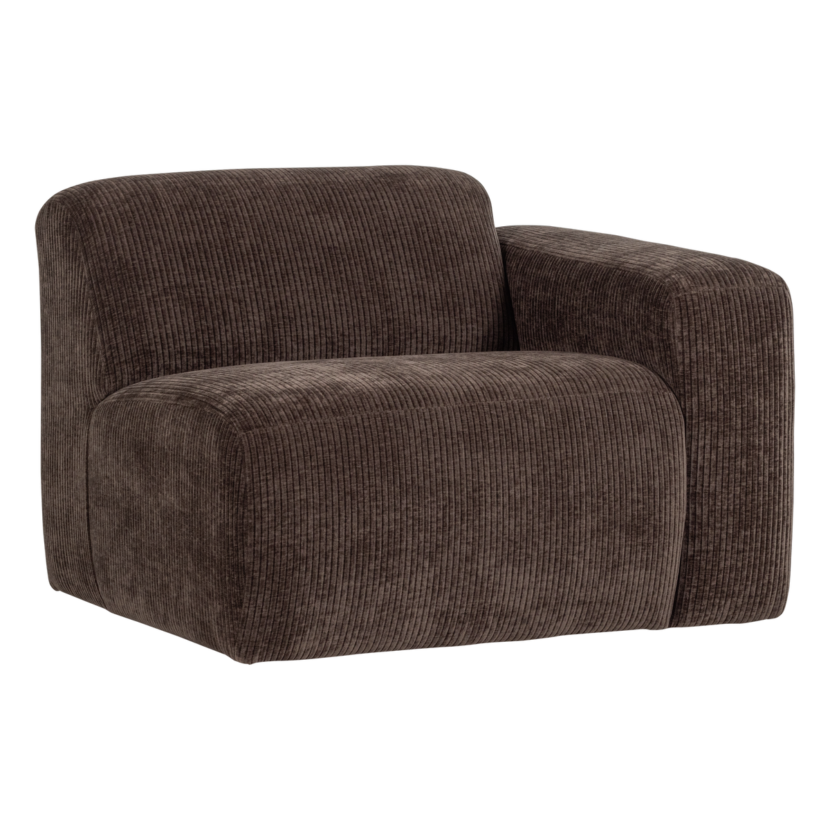 MOJO BASE 1-SITZER ELEMENT ARM RECHTS GERIPPTER BRAUN [fsc]