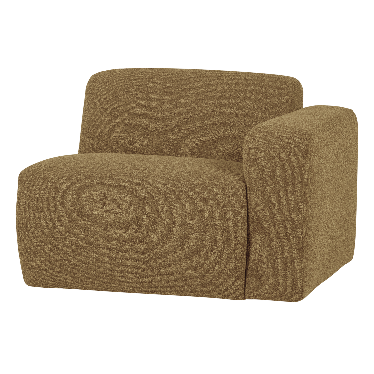 MOJO BASE 1-SITZER ELEMENT ARM RECHTS BOUCLE GELBBRAUN [fsc]