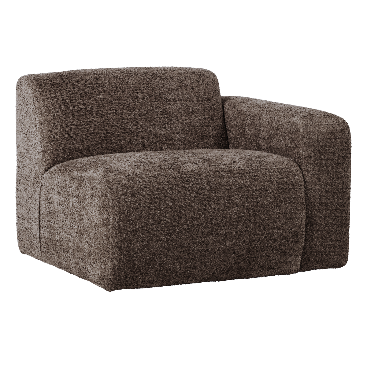 MOJO BASE 1-SITZER ELEMENT ARM RECHTS WOLLE BRAUN [fsc]