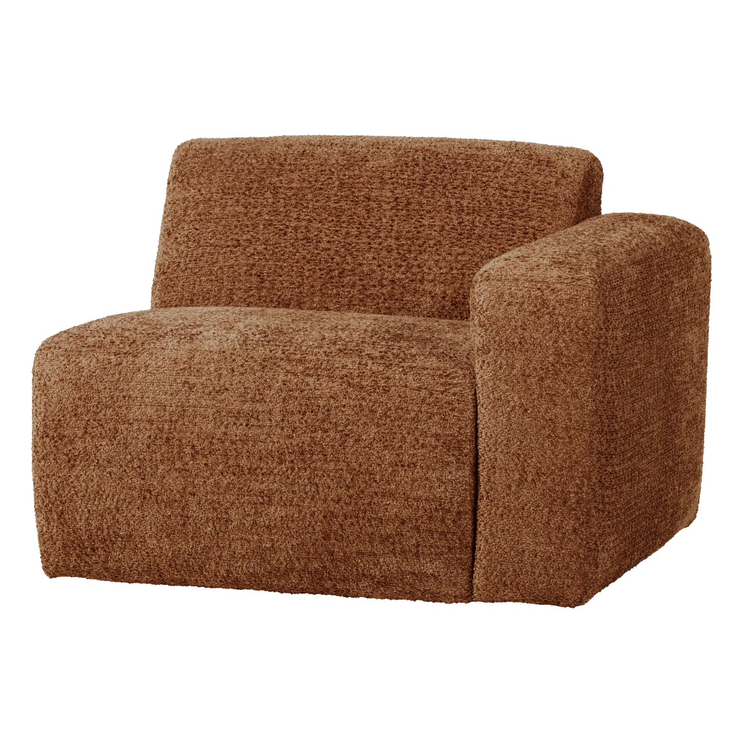 MOJO BASE 1-SITZER ELEMENT ARM RECHTS WOLLE ROSTBRAUN [fsc]