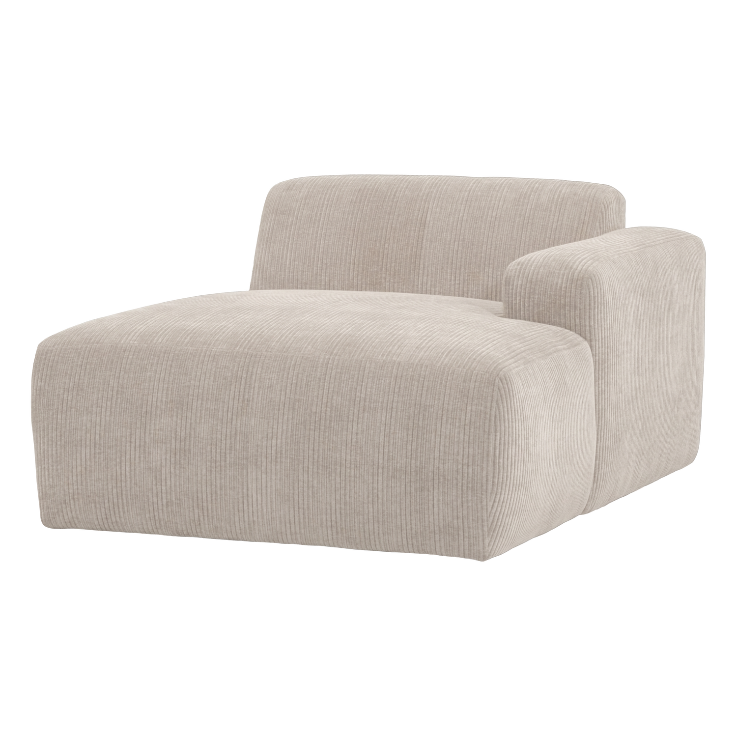 MOJO BASE CHAISE LONGUE ELEMENT RECHTS GERIPPTER ECRU [fsc]