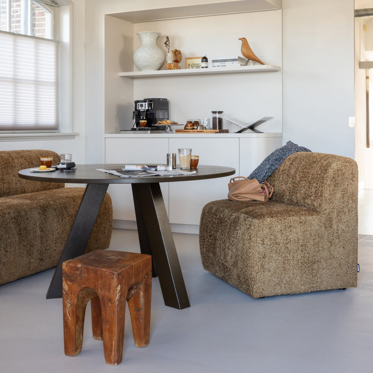 MOJO BASE ESSBANK 84 CM RÜCKENLEHNE WOLLE HONIGGELB [fsc]