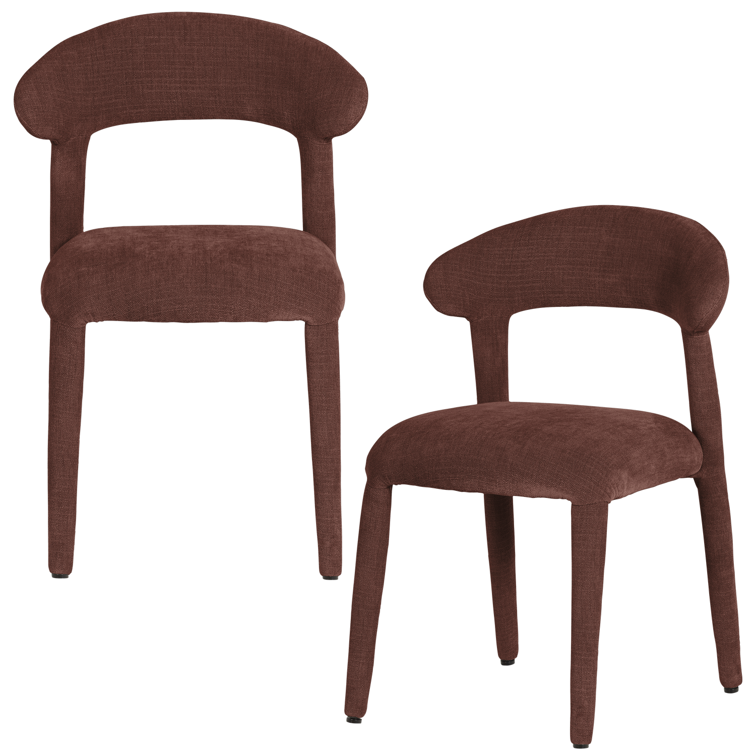 SILE ESSZIMMERSTUHL LEINENLOOK BORDEAUXROT - 2ER SET [fsc]