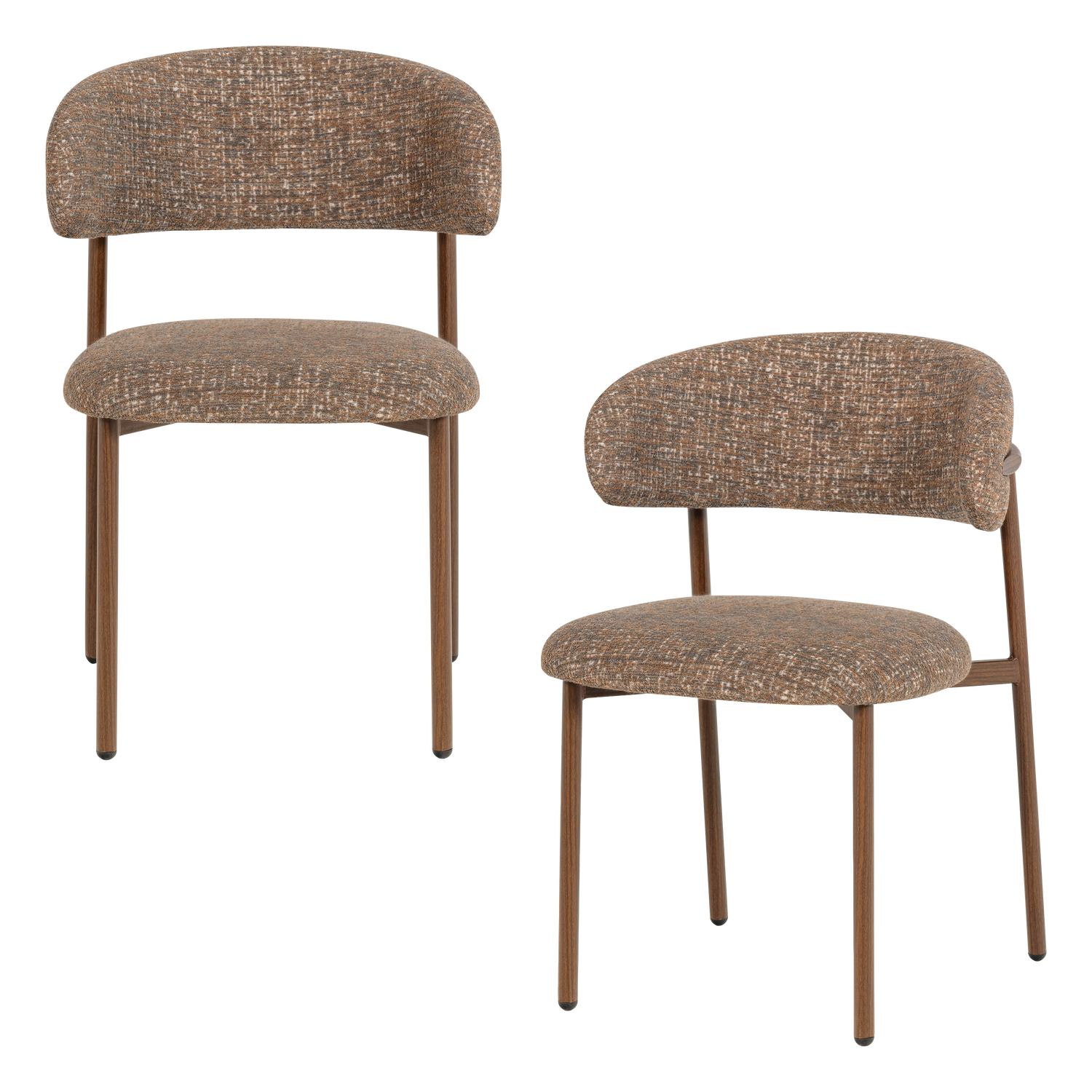 KELU ESSZIMMERSTUHL WOLLE BRAUN MELANGE - 2ER SET [fsc]
