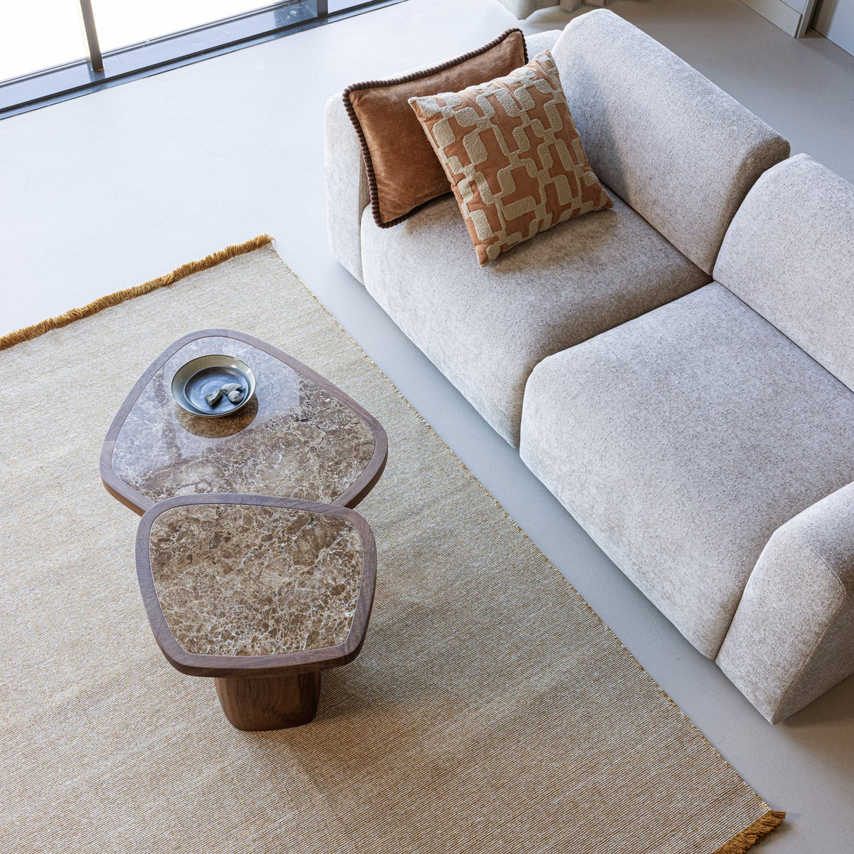 GRANU BEISTELLTISCH MARMER/MANGO HOLZ BRAUN [fsc]
