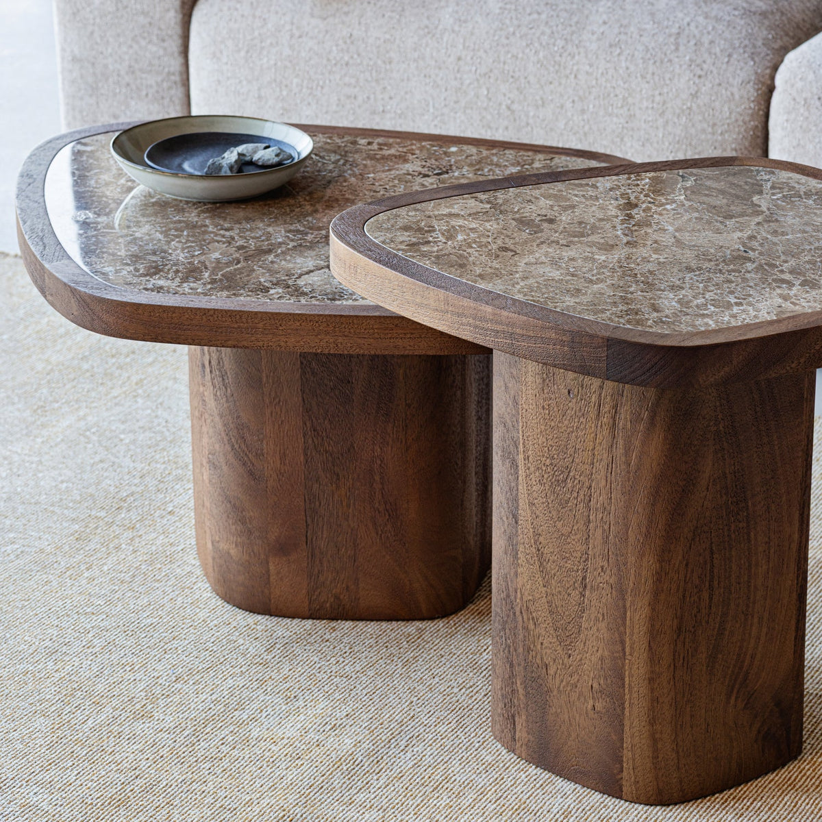GRANU COUCHTISCH MARMER/MANGO HOLZ BRAUN [fsc]