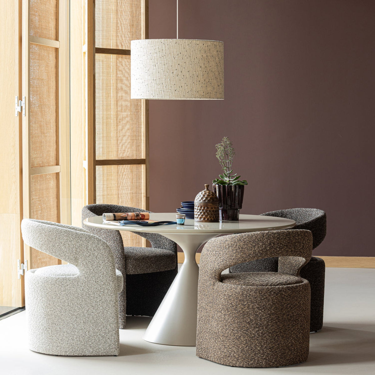 LOFT HÄNGENDE LAMPE METALL/BOUCLE NATUR MIT TÜPFEN
