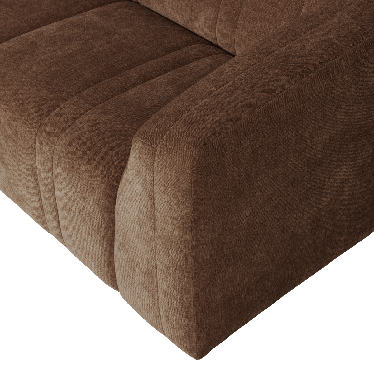 OMAIRE 2-SITZER SOFA CHENILLE HELLBRAUN [fsc]