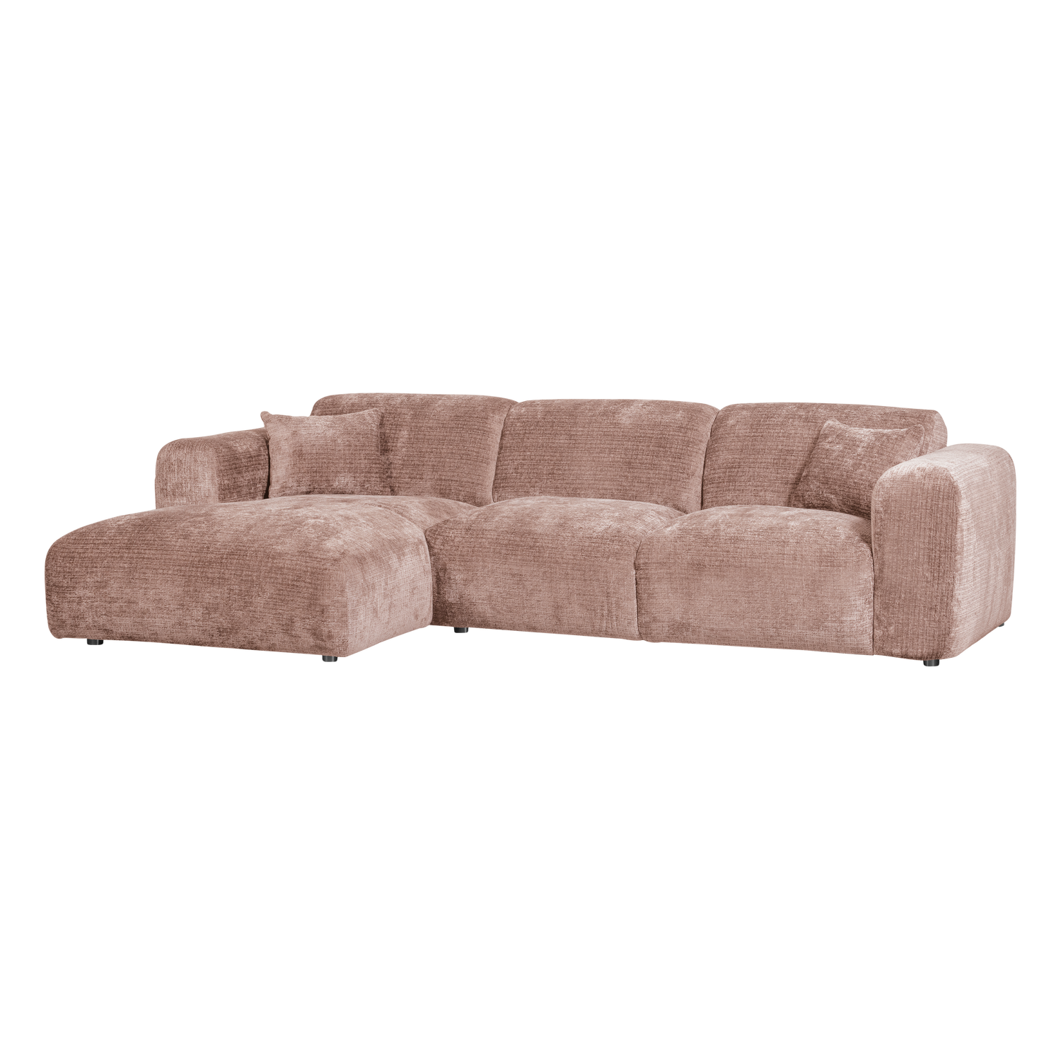 CLOUD CHAISE LONGUE SOFA LINKS CHENILLE TAUPE/ROSA [fsc]