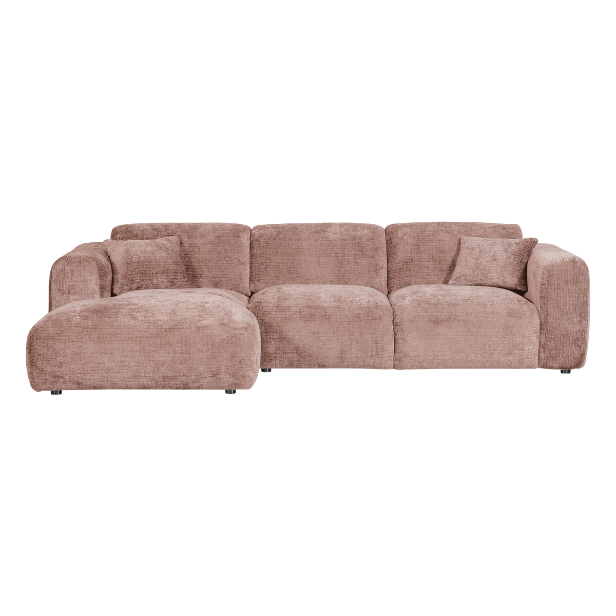 CLOUD CHAISE LONGUE SOFA LINKS CHENILLE TAUPE/ROSA [fsc]