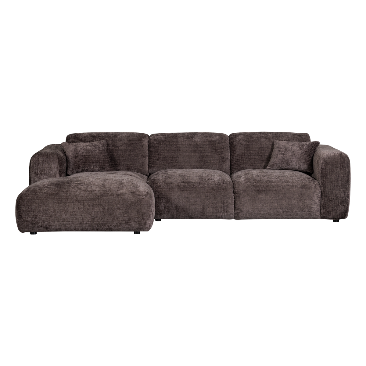 CLOUD CHAISE LONGUE SOFA LINKS CHENILLE WARMES BRAUN [fsc]