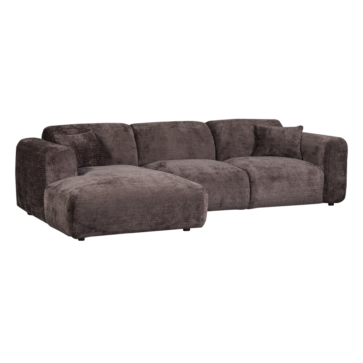 CLOUD CHAISE LONGUE SOFA LINKS CHENILLE WARMES BRAUN [fsc]