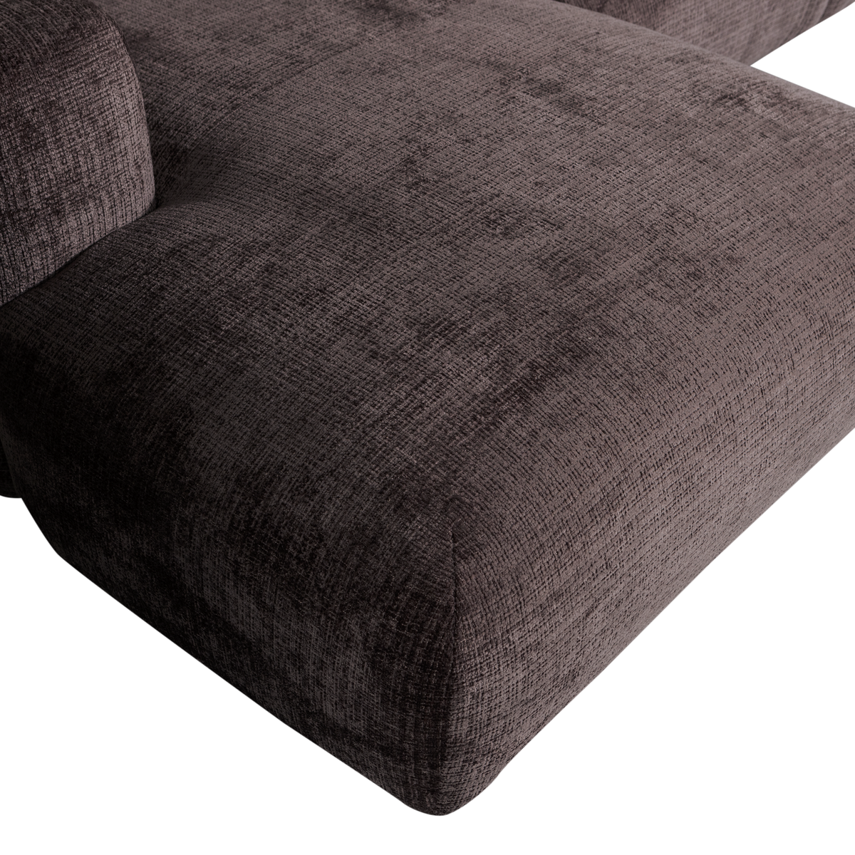 CLOUD CHAISE LONGUE SOFA LINKS CHENILLE WARMES BRAUN [fsc]