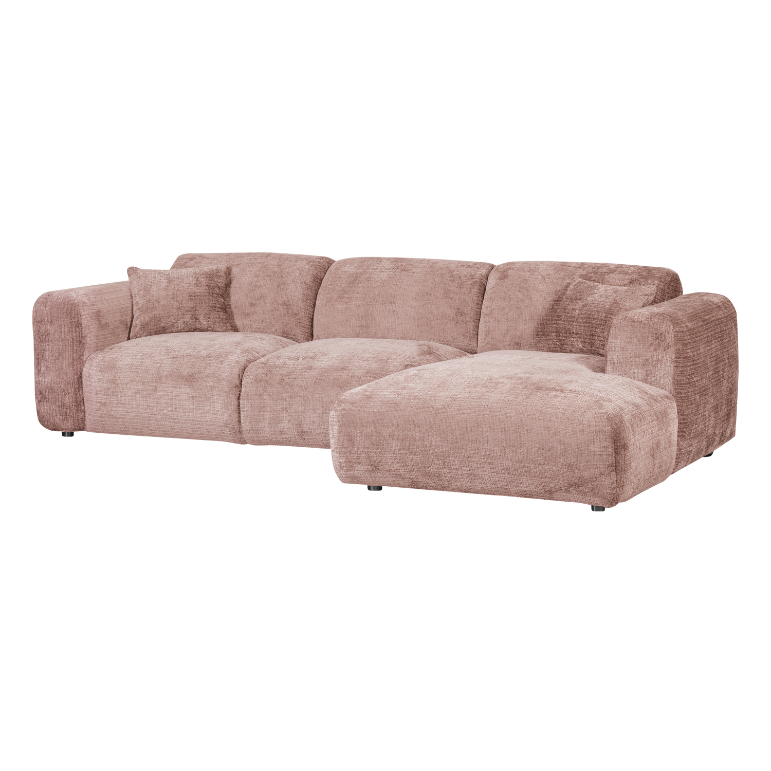 CLOUD CHAISE LONGUE SOFA RECHTS CHENILLE TAUPE/ROSA [fsc]