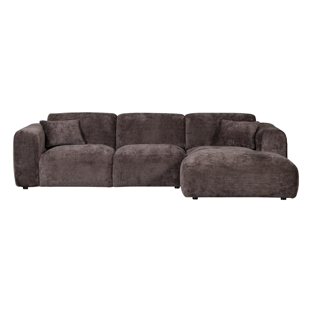CLOUD CHAISE LONGUE SOFA RECHTS CHENILLE WARMES BRAUN [fsc]
