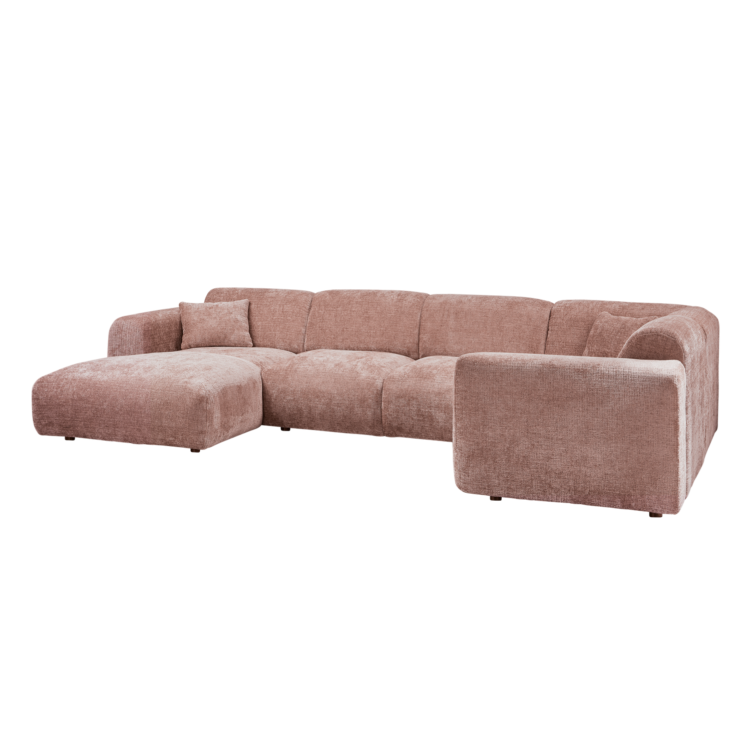 CLOUD ECKBANK RECHTS CHENILLE TAUPE/ROSA [fsc]