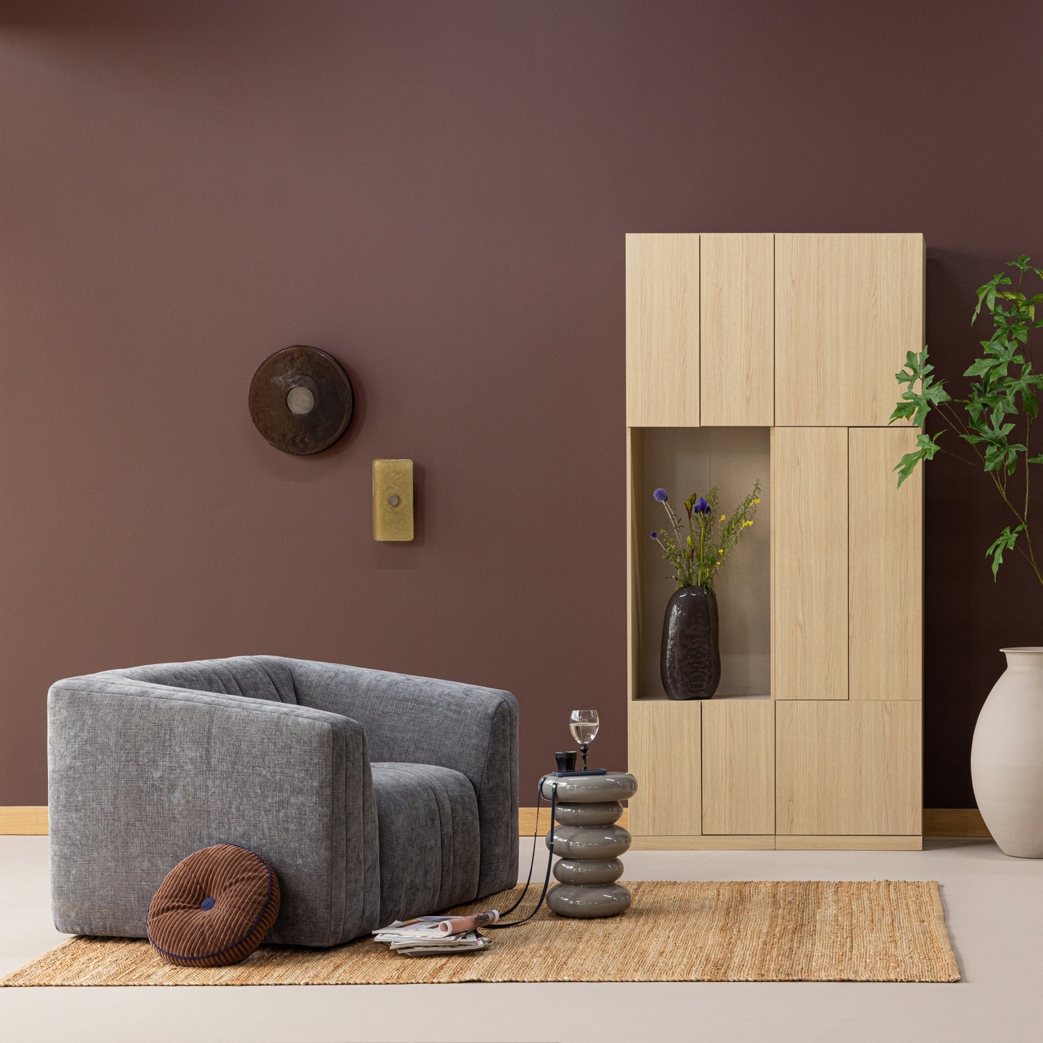 OMAIRE SESSEL CHENILLE GRAU [fsc]