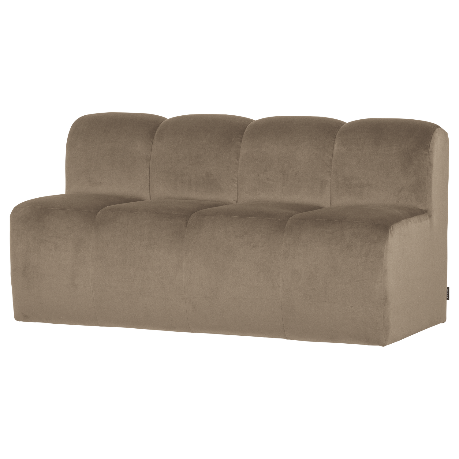 MOJO ESSBANK 164 CM MIT RÜCKENLEHNE SAMT KHAKI [fsc]