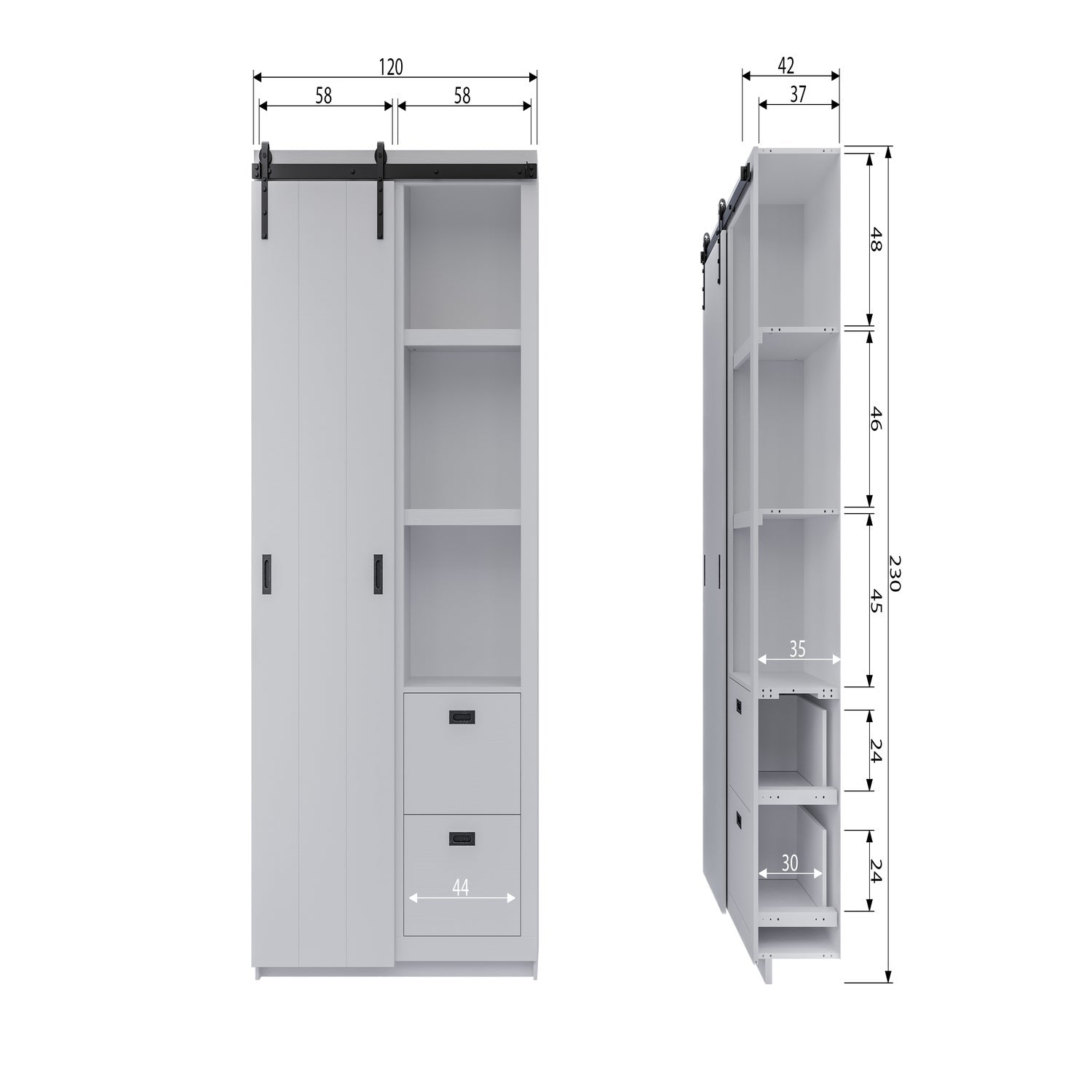 SLIDE BARN SCHRANK HOLZ SAGERAU KIEFER SOAP [fsc]