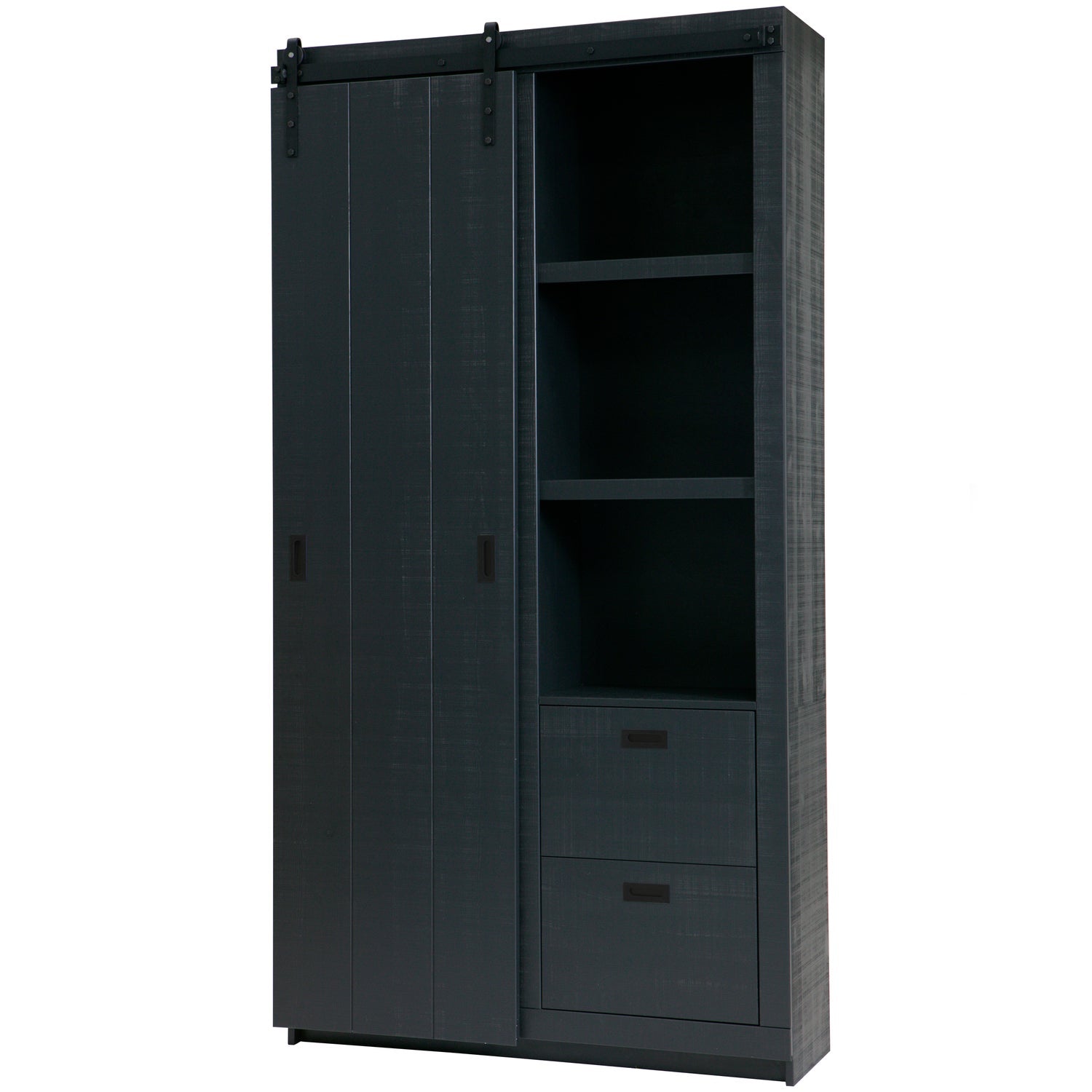 SLIDE BARN SCHRANK HOLZ SAGERAU KIEFER SCHWARZ [fsc]