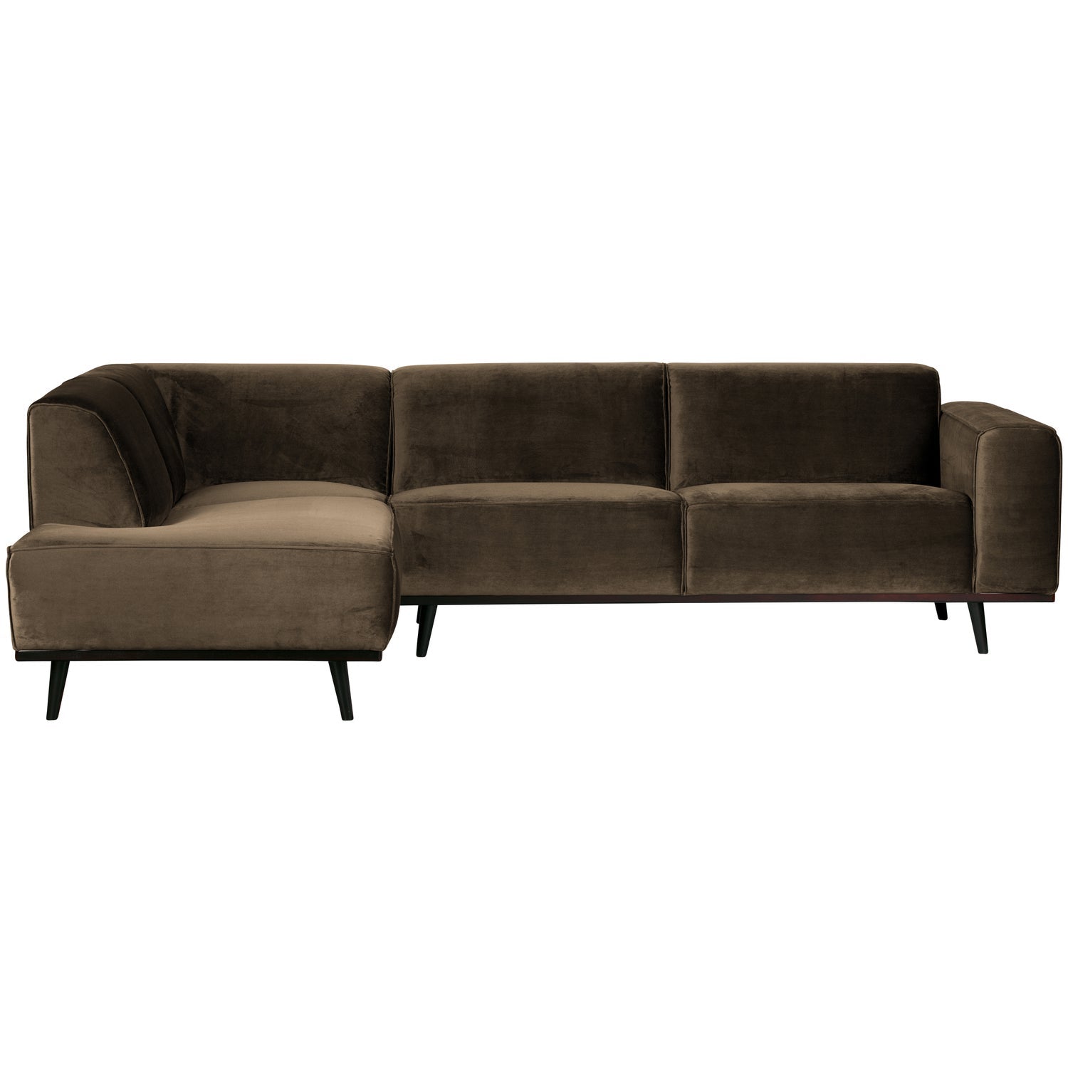 STATEMENT ECKCOUCH LINKEN VELVET TAUPE
