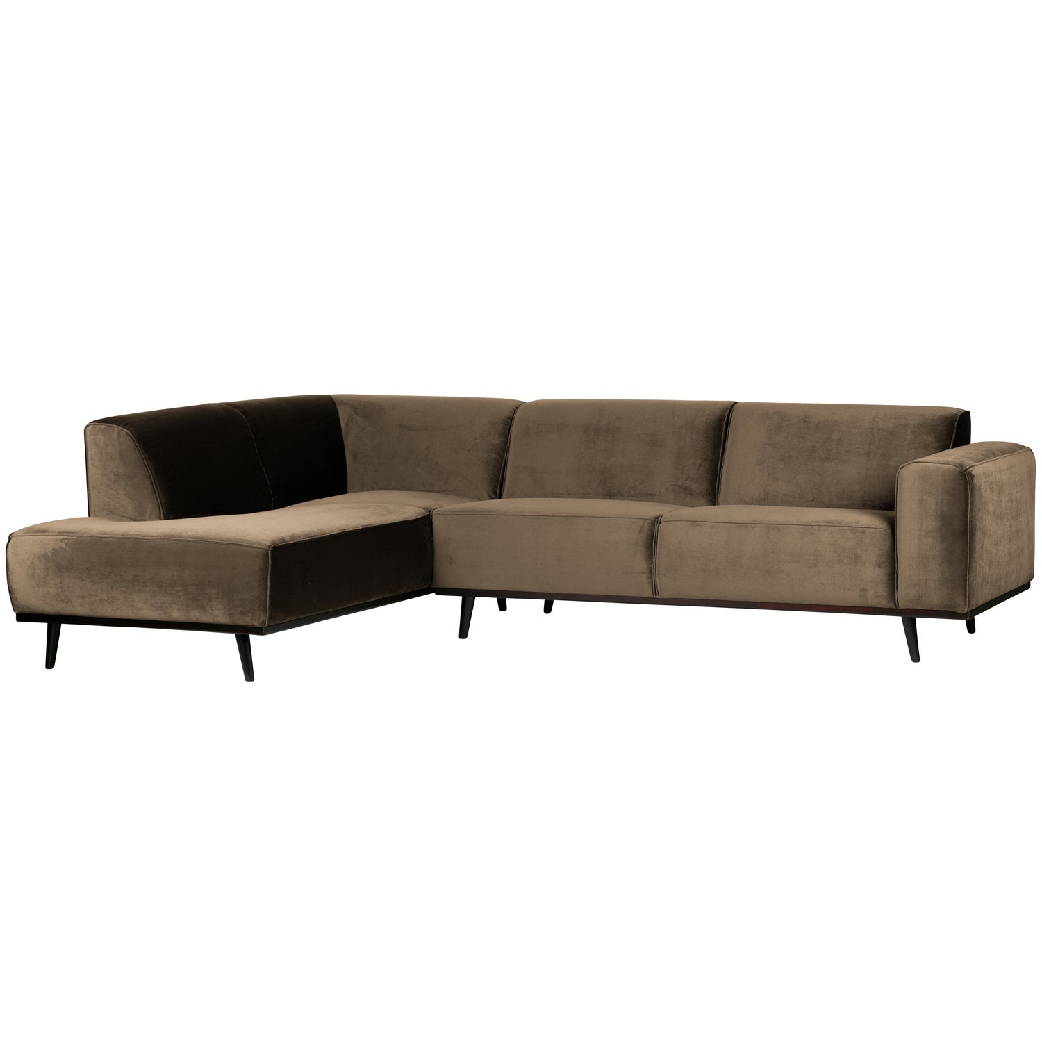 STATEMENT ECKCOUCH LINKEN VELVET TAUPE