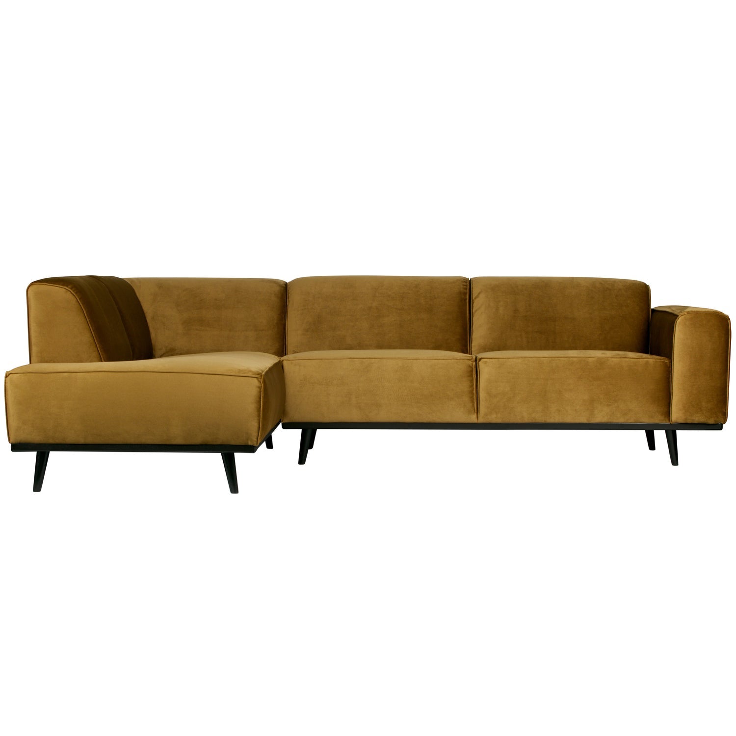 STATEMENT ECKCOUCH LINKEN VELVET HONINGGELB