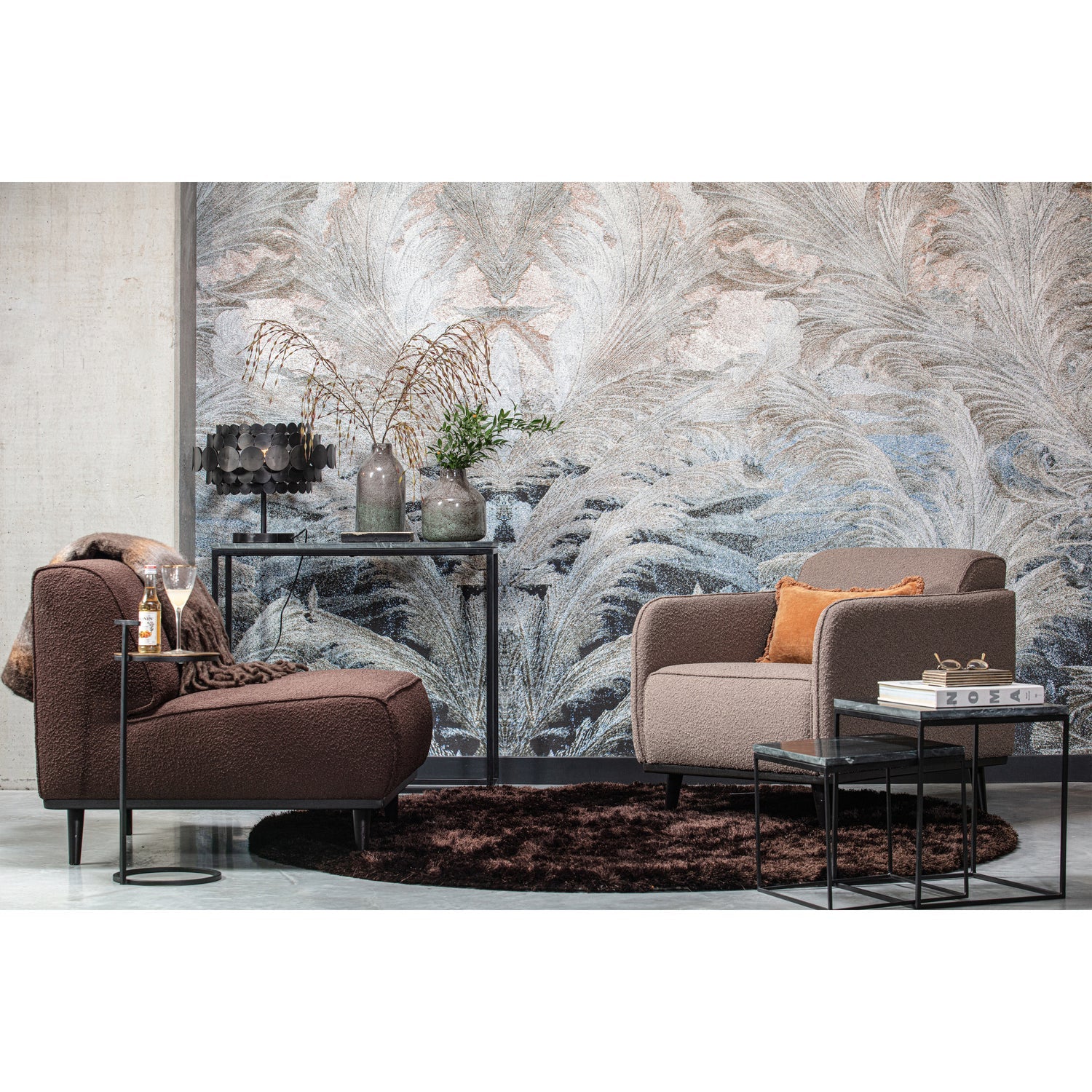 STATEMENT ARM CHAIR BOUCLE NOUGAT
