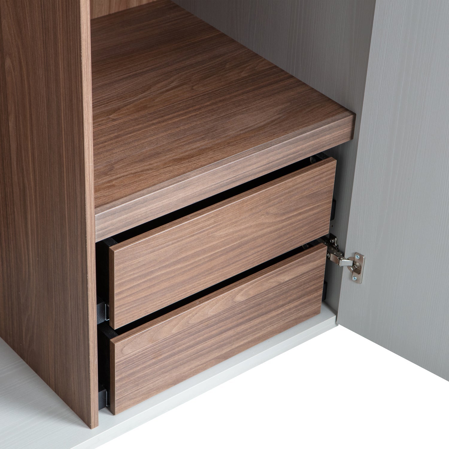 RENS 2-TURIG SCHRANK LANGES GRIFF WALNUSSE/KIESELGRAU [fsc]