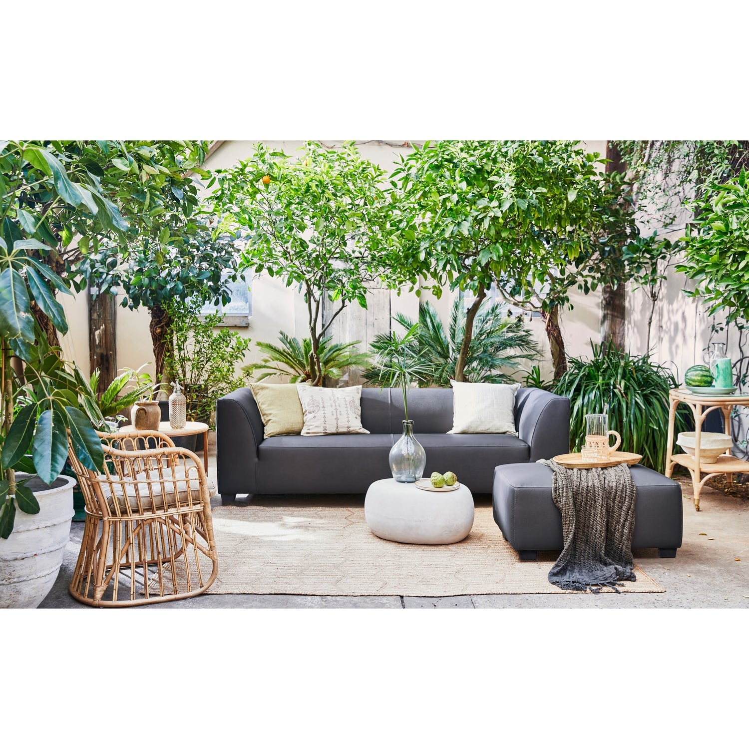 HOLLANDIA GARTENHOCKER OUTDOOR CARBON GRAU