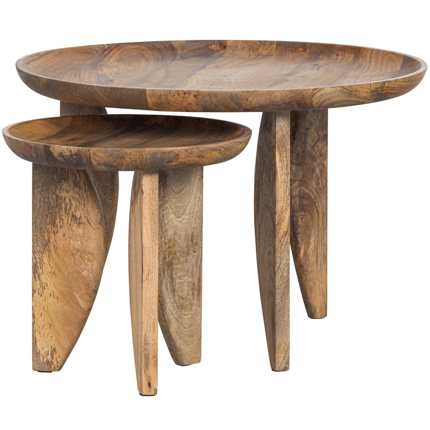2ER SET - HIGH HEELS BEISTELLTISCH MANGO HOLZ NATURAL