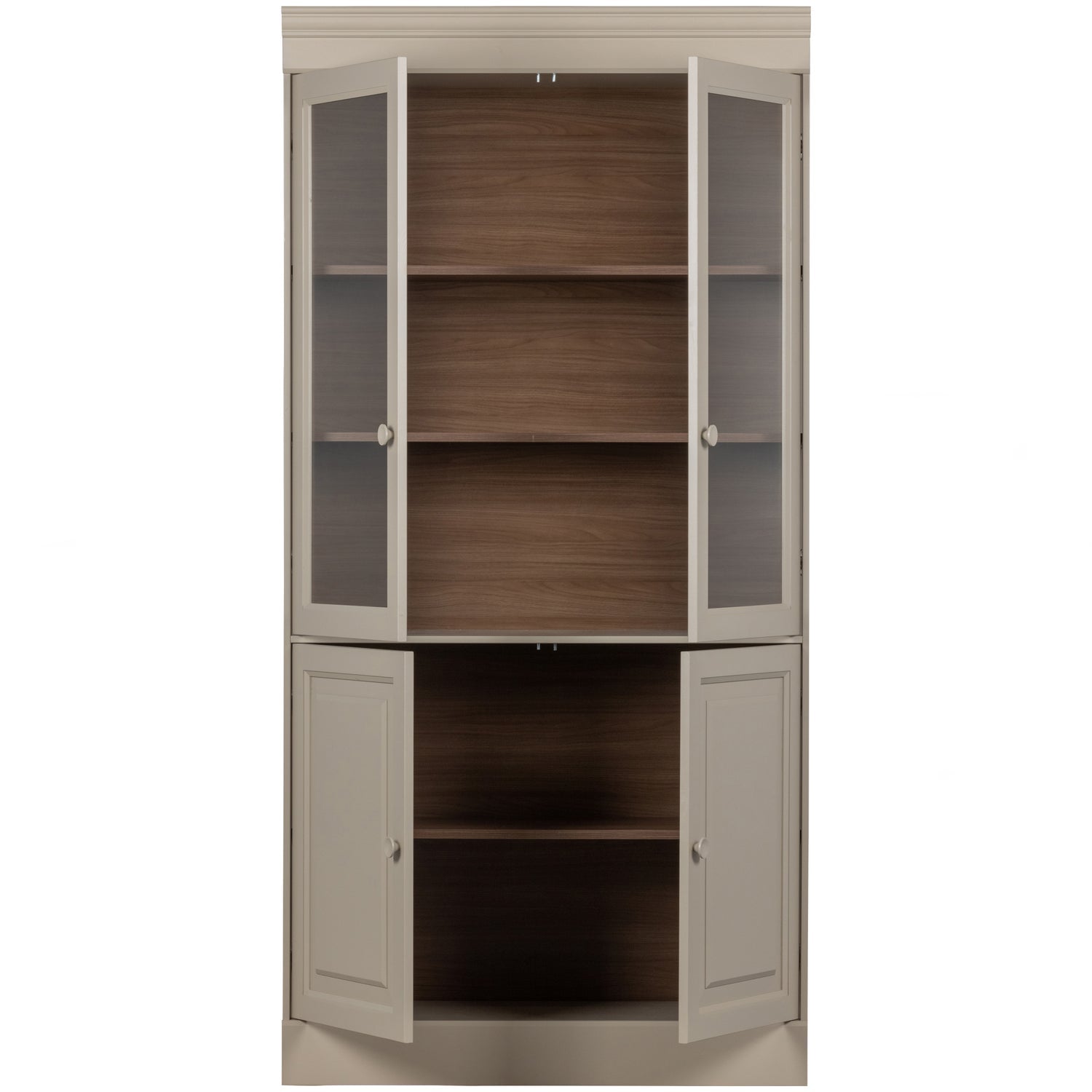 CHOW 4-DRS VITRINE SCHRANK KIEFER DAKARGRAU [fsc]