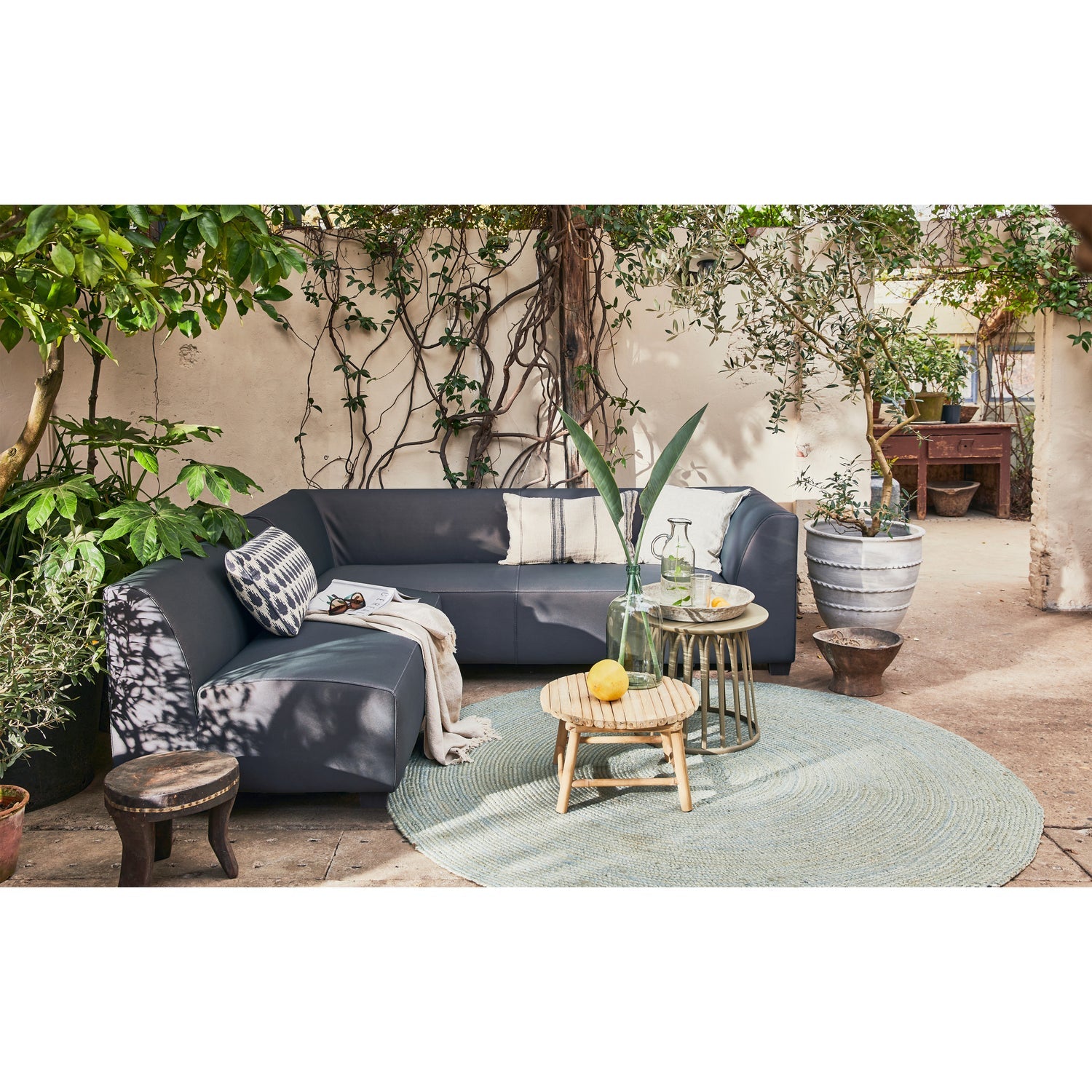 HOLLANDIA GARTENHOCKER OUTDOOR CARBON GRAU