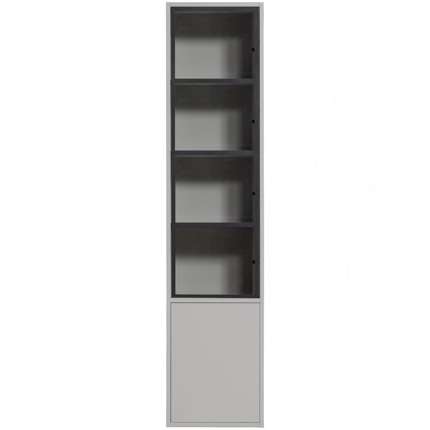 BASIC 2-DRS VITRINE SCHRANK KIEFER NEBEL [fsc]