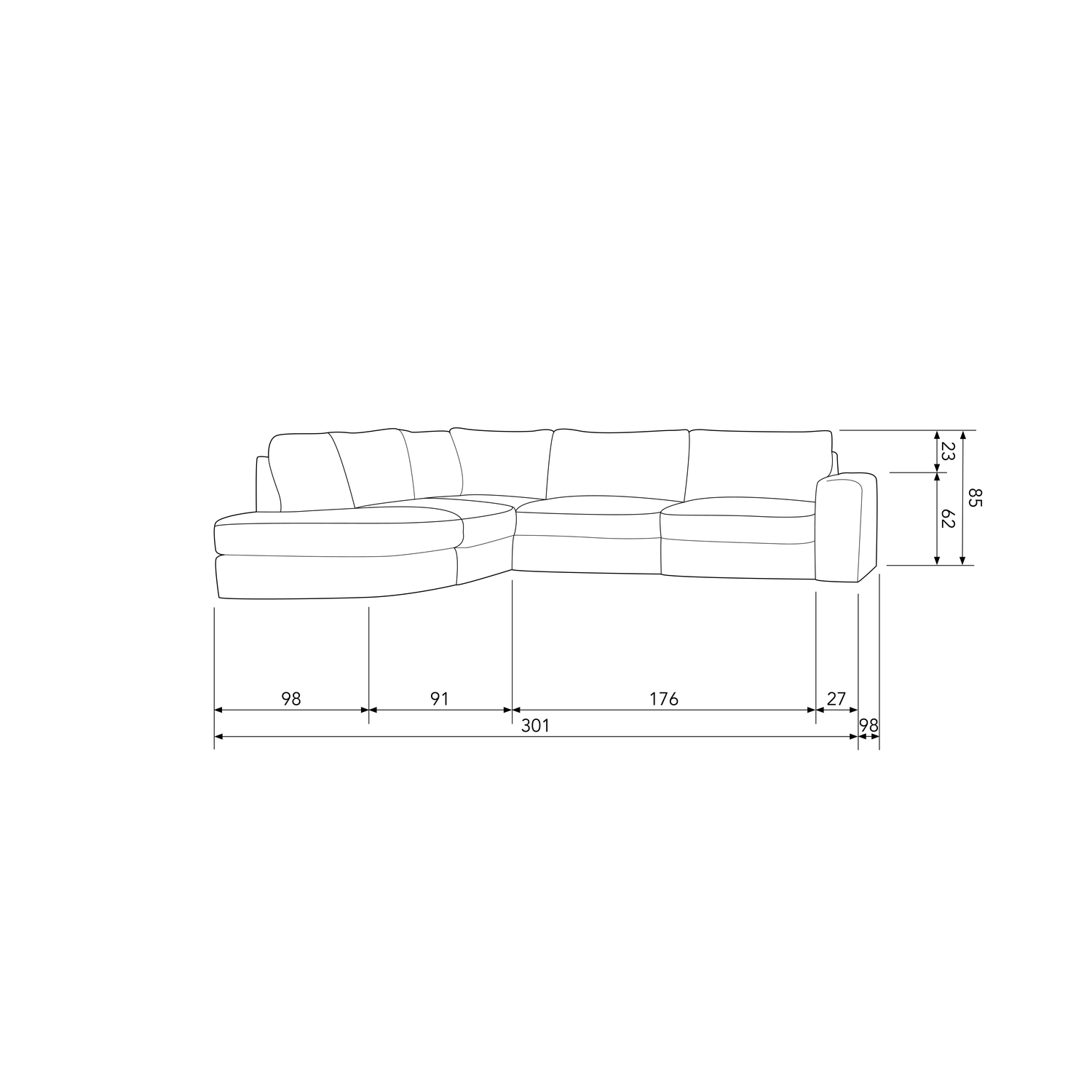 FAMILY ECKSOFA RUNDUNG LINKS ROSA