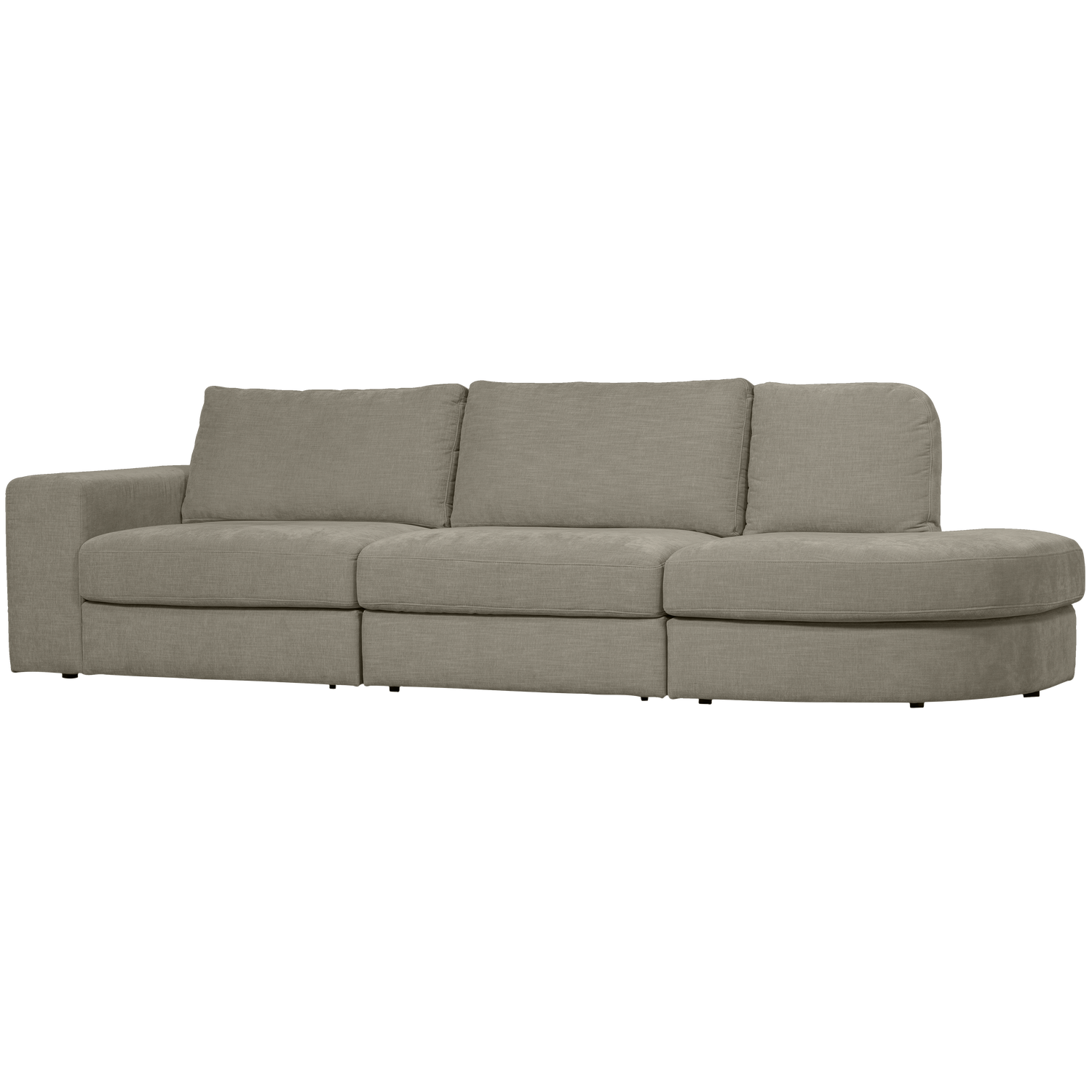 FAMILY 2,5-SITZER SOFA RUNDUNG RECHTS WARM GRAU