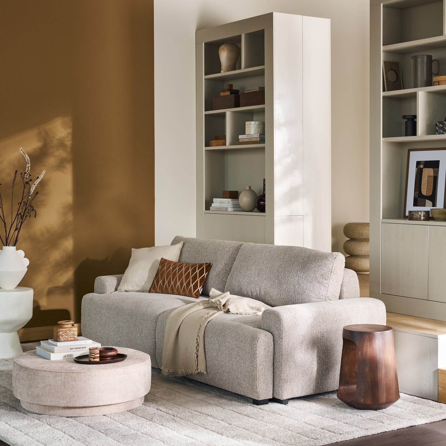NIGHT & DAY 3-SITZER SCHLAFSOFA NATUR MELANGE