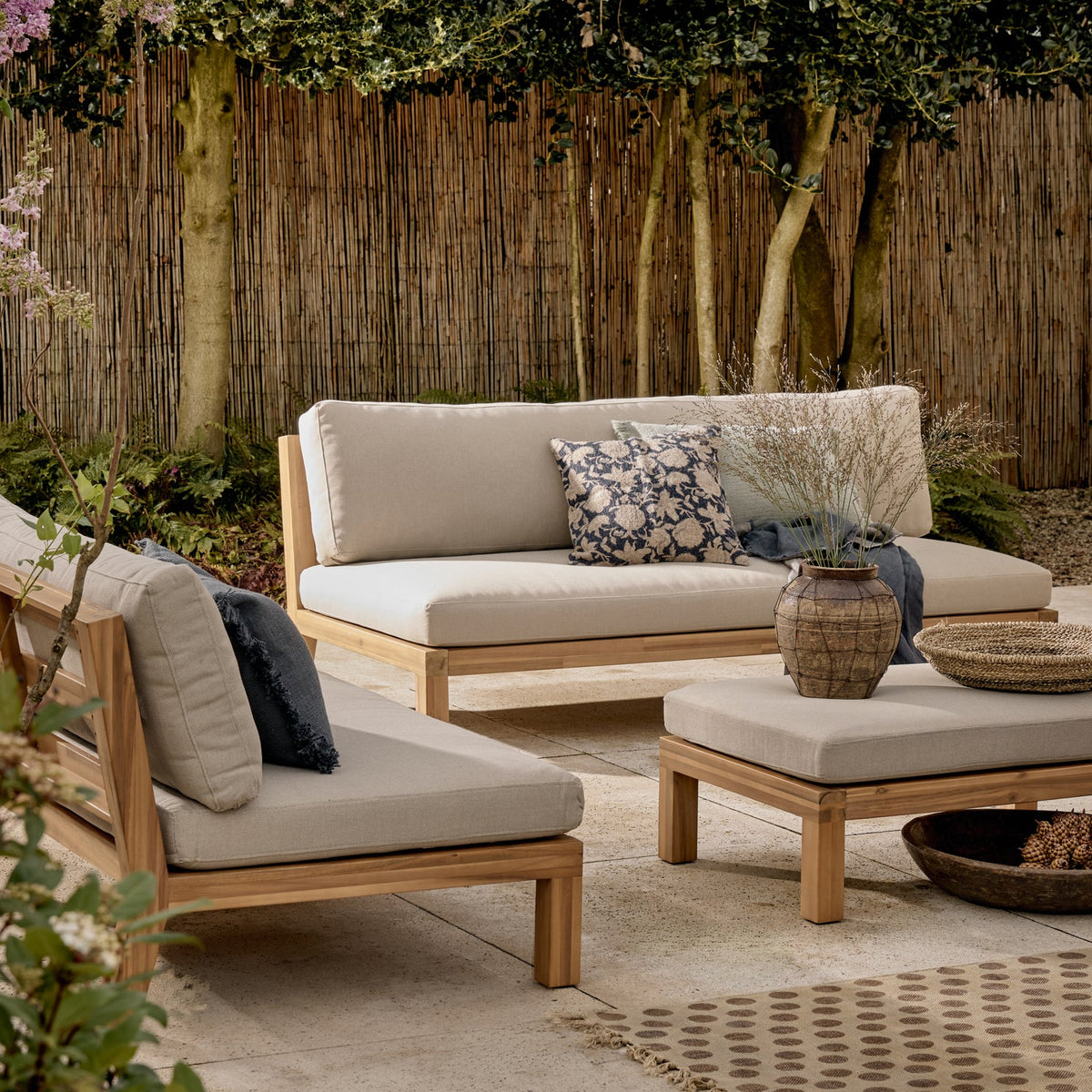 RELAX GARTEN HOCKER/BEISTELLTISCH ACACIA HOLZ NAT/SAND [fsc]