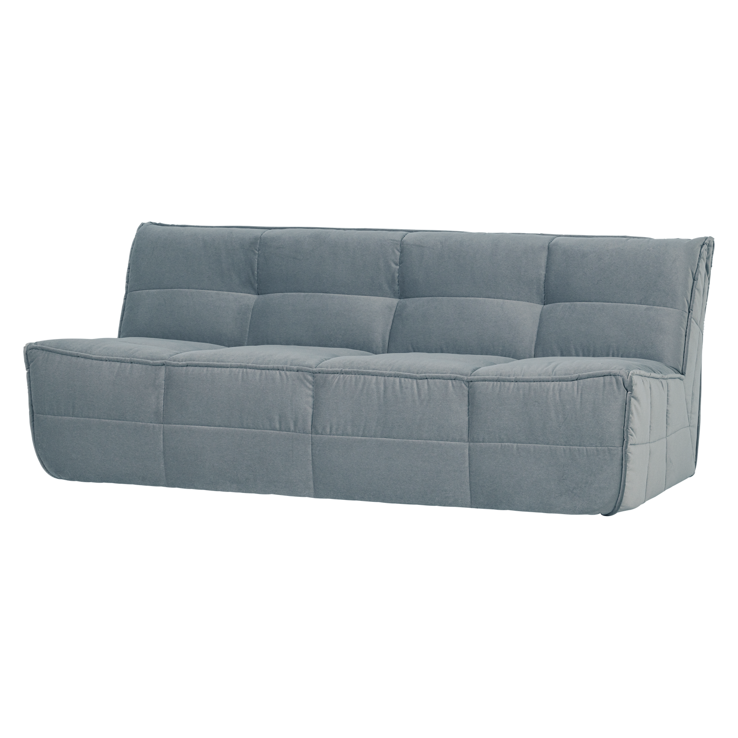 CLUSTER 3-SITZER SOFA SAMT TURQUOISE BLAU
