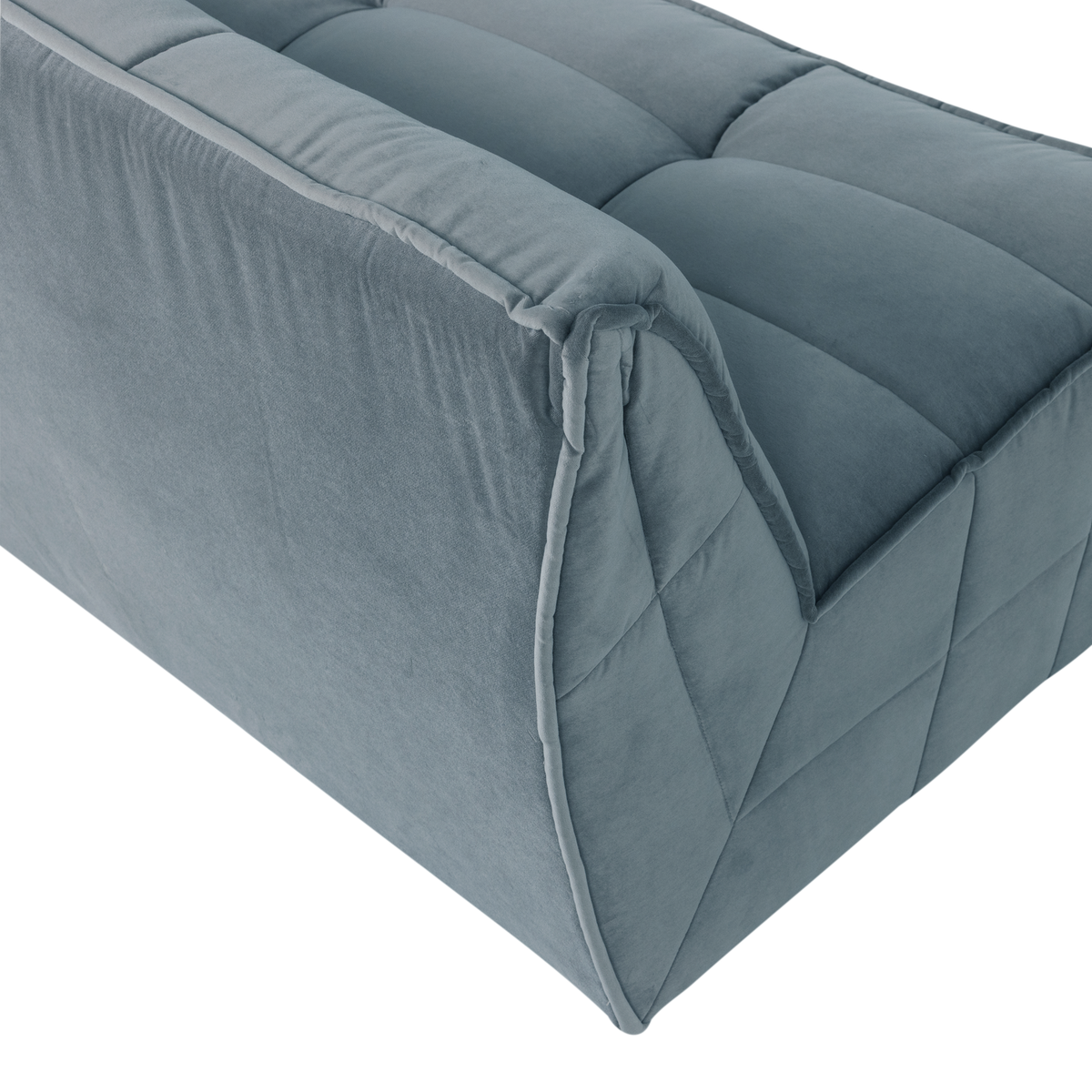 CLUSTER 3-SITZER SOFA SAMT TURQUOISE BLAU