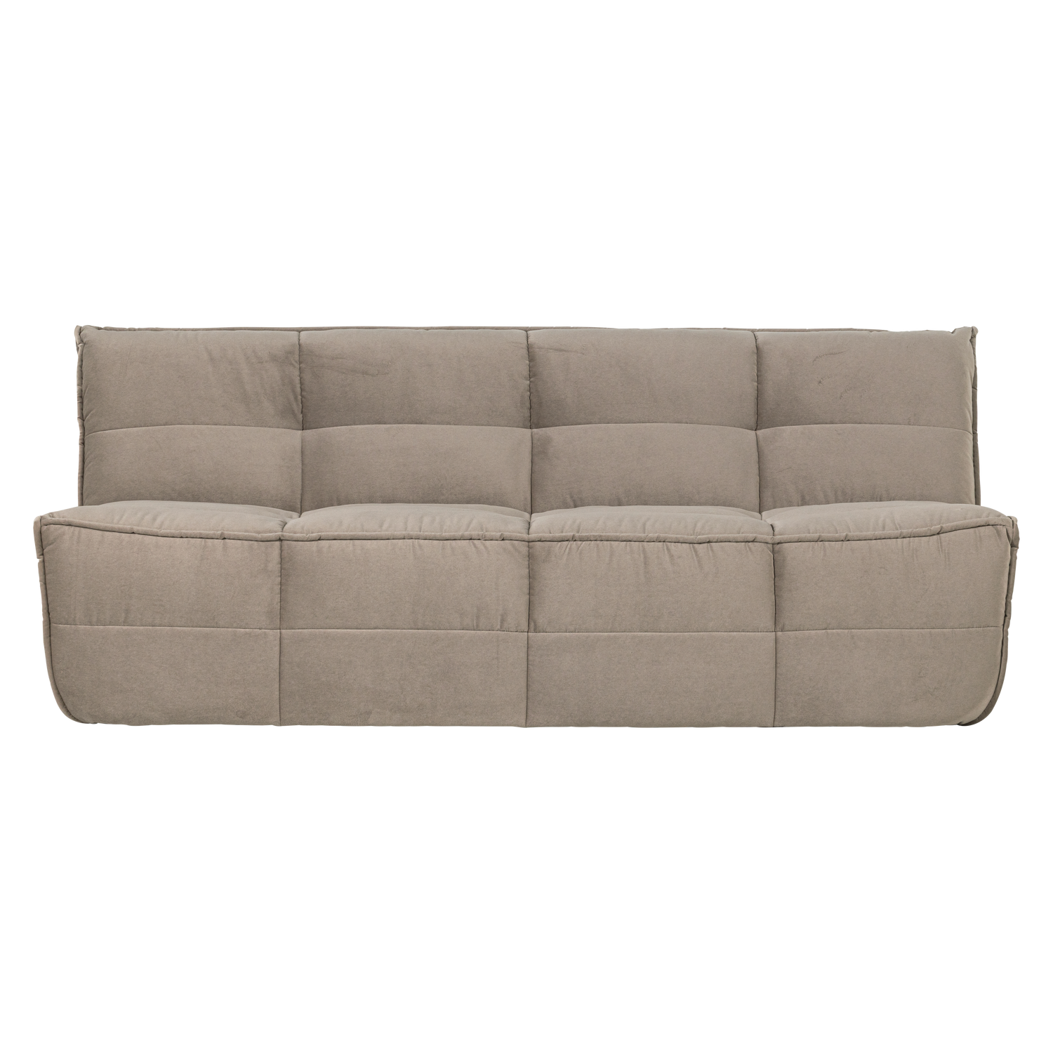 CLUSTER 3-SITZER SOFA SAMT WARMES TAUPE