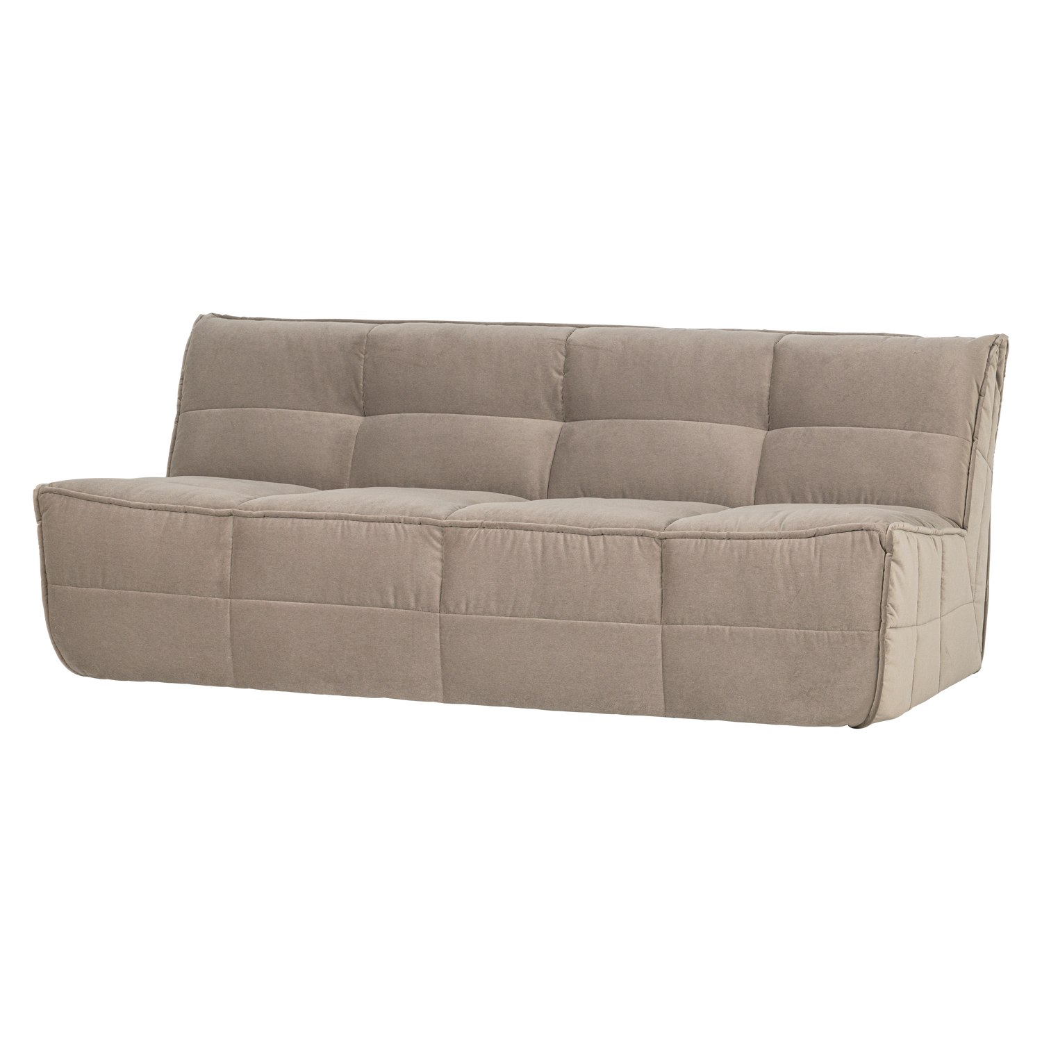 CLUSTER 3-SITZER SOFA SAMT WARMES TAUPE