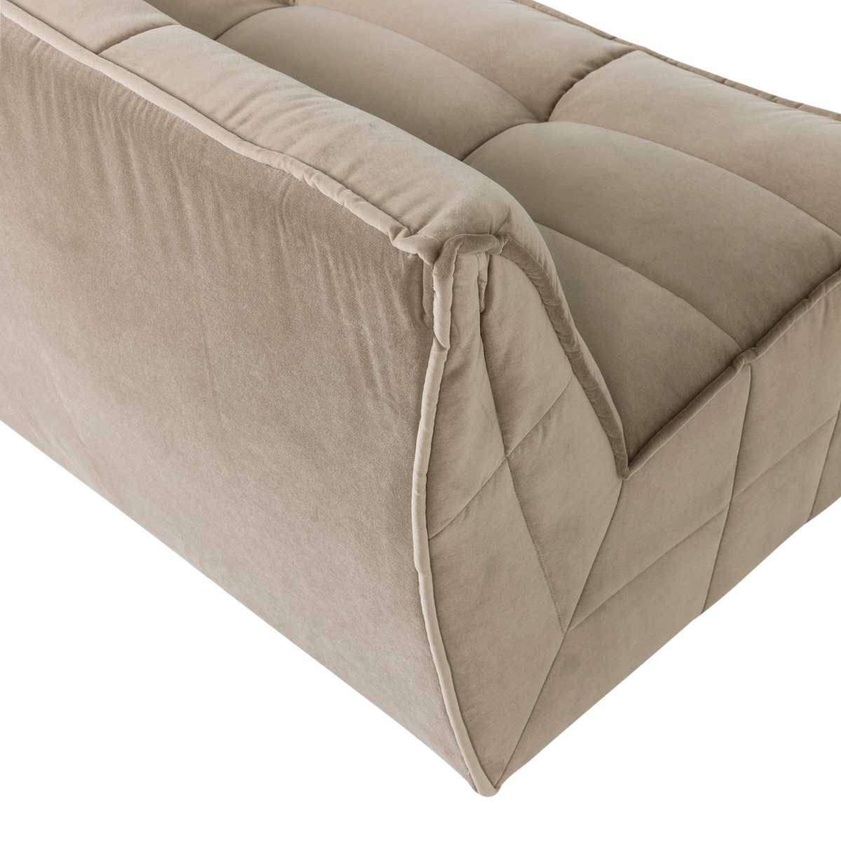 CLUSTER 3-SITZER SOFA SAMT SOFT BEIGE