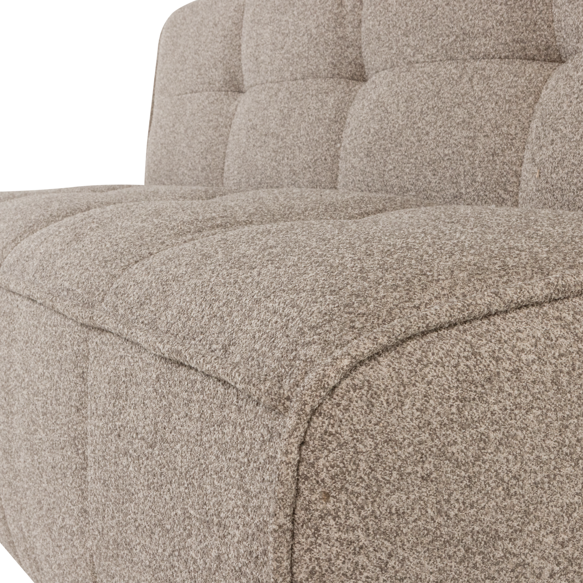 CLUSTER ESSBANK MIT RÜCKENLEHN BOUCLE KHAKI BRAUN