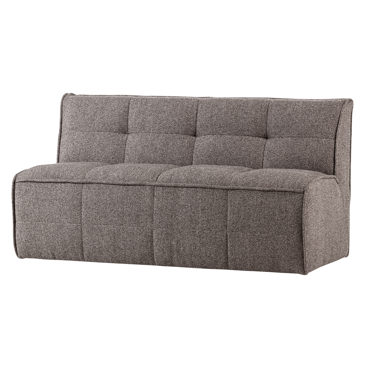 CLUSTER ESSBANK MIT RÜCKENLEHN BOUCLE MITTELBRAUN