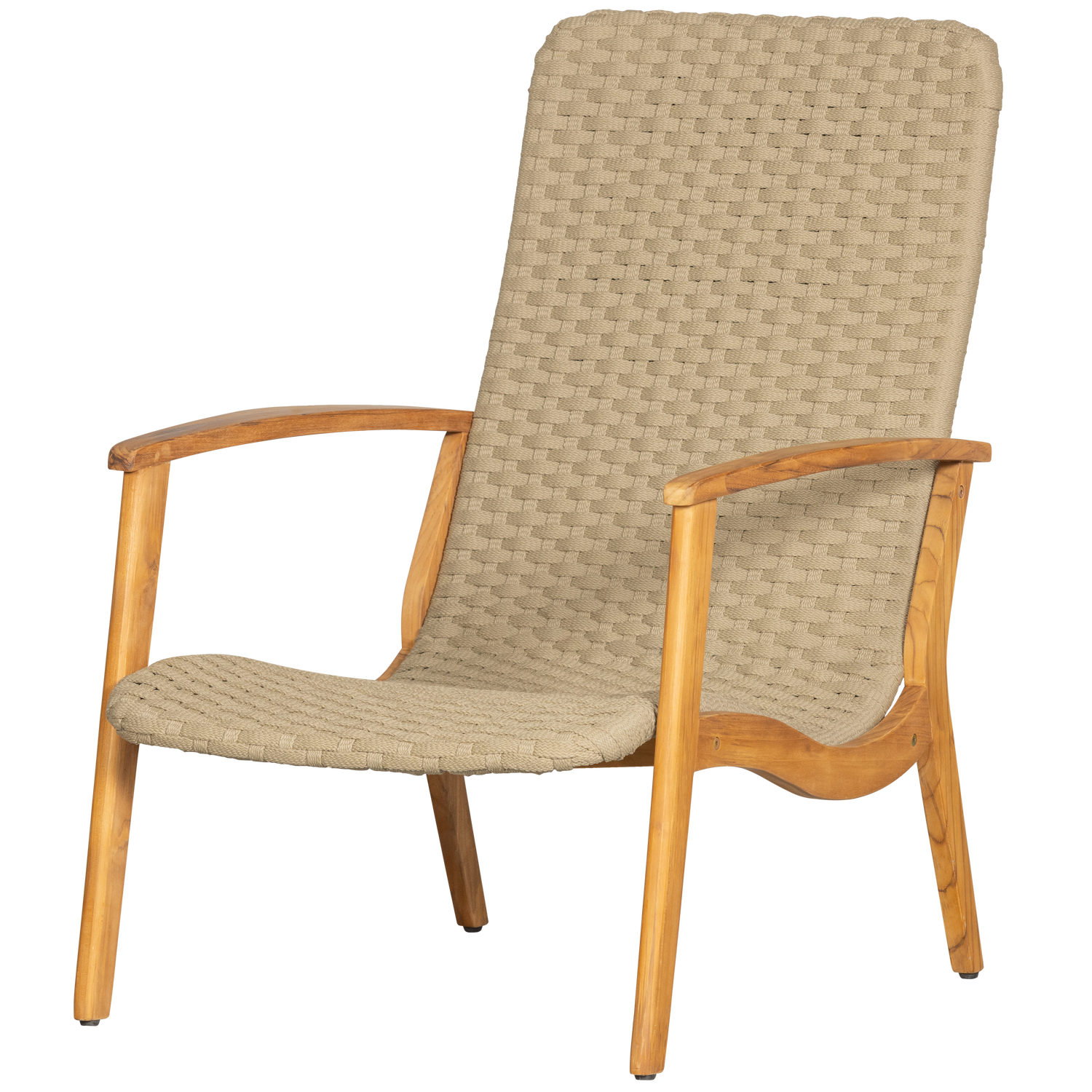 STONY GARTEN SESSEL MIT ARMLEHNEN SEIL/HOLZ ARMEE GRUN