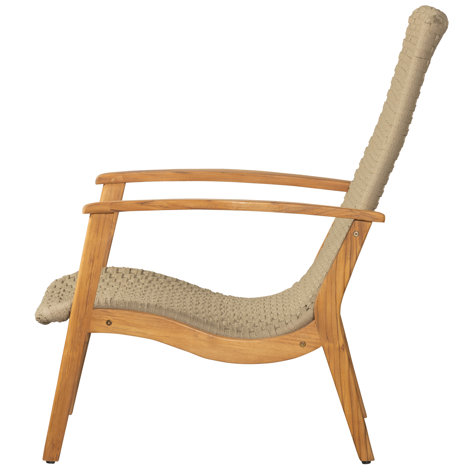 STONY GARTEN SESSEL MIT ARMLEHNEN SEIL/HOLZ ARMEE GRUN